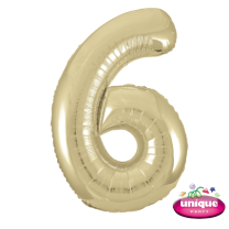 34" Gold No. 6 - Number Foil Balloon