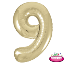 34" Gold No. 9 - Number Foil Balloon