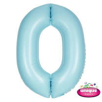 34" Matte Blue No. 0 - Number Foil Balloon