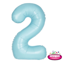 34" Matte Blue No. 2 - Number Foil Balloon