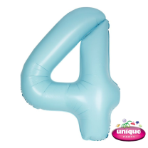 34" Matte Blue No. 4 - Number Foil Balloon