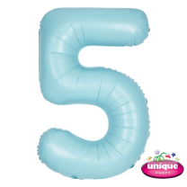 34" Matte Blue No. 5 - Number Foil Balloon