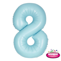 34" Matte Blue No. 8 - Number Foil Balloon