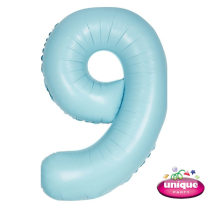 34" Matte Blue No. 9 - Number Foil Balloon