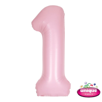 34" Matte Lovely Pink No. 1 - Number Foil Balloon