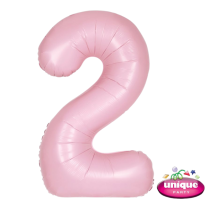 34" Matte Lovely Pink No. 2 - Number Foil Balloon