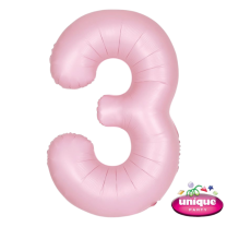 34" Matte Lovely Pink No. 3 - Number Foil Balloon