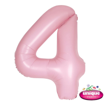 34" Matte Lovely Pink No. 4 - Number Foil Balloon