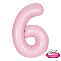 34" Matte Lovely Pink No. 6 - Number Foil Balloon