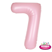 34" Matte Lovely Pink No. 7 - Number Foil Balloon
