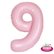 34" Matte Lovely Pink No. 9 - Number Foil Balloon