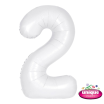 34" Matte White No. 2 - Number Foil Balloon