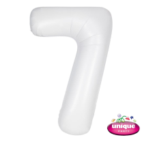 34" Matte White No. 7 - Number Foil Balloon