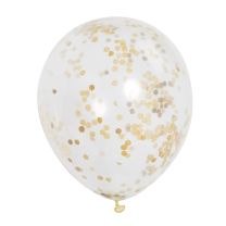 Clear w/Gold Confetti 12