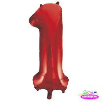 34&quot; Red Number 1 Foil Balloon