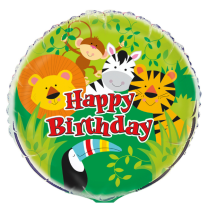 Jungle Animals Happy Birthday 18" Foil Balloon