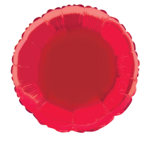 Red - Round Shape - 18" foil balloon (Pack of 12, Flat)
