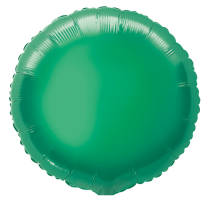 Green - Round Shape - 18" foil balloon (Pack of 12, Flat)