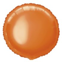 Orange - Round Shape - 18" Packed Foil Balloon 1ct