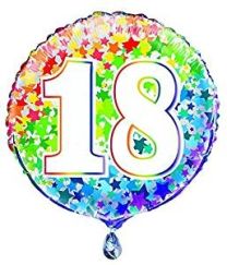 Age 18 - Rainbow Stars - 18" Foil Balloon