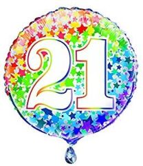 Age 21 - Rainbow Stars - 18" Foil Balloon