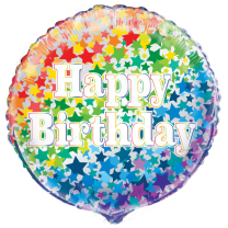 Rainbow Stars Happy Birthday 18" Foil Balloon