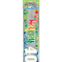 Rainbow Stars Happy Age 40 Birthday Foil Banner 9ft