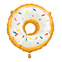 White Glaze Donut 23" Supershape Foil Balloon