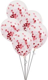 Clear w/Heart Shape Confetti 12