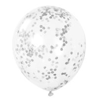 Clear w/Silver Confetti 12