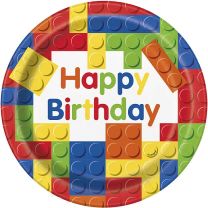 9" Plates - Building Blocks - 8ct. 