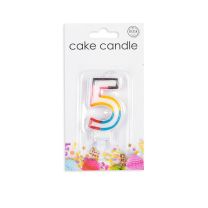Numeral 5 Multicolour Candle (Box of 12)