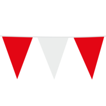 Red & White Giant Flag Banner Bunting PE 10M 