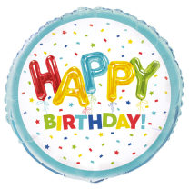 Confetti & Balloons Happy Birthday 18" Foil Balloon