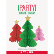 Christmas Honeycomb Decoration 3ct.