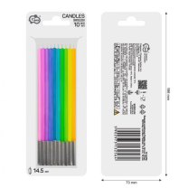 Extra Tall Candles Rainbow 10ct