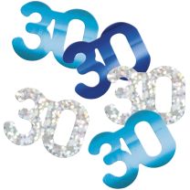 Blue/Silver Glitz Foil Age 30 Confetti 0.5 oz