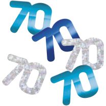 Blue/Silver Glitz Foil Age 70 Confetti 0.5 oz