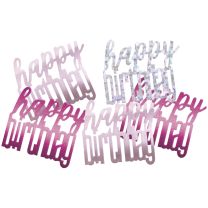 Pink/Silver Glitz Foil Happy Birthday Confetti 0.5 oz