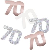 Rose Gold Glitz Foil Age 70 Confetti 0.5 oz