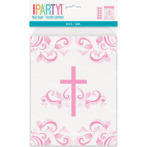 Fancy Pink Cross Treat Bags 8ct.