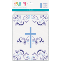Fancy Blue Cross Treat Bags 8ct