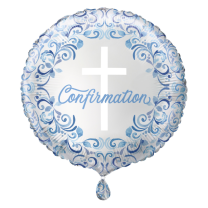 Soft Blue Cross Confirmation - 18" Foil Balloon 