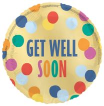 Get Well Soon Multi Coloured Dots 18" Foil Balloon