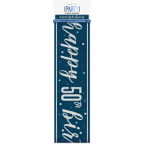 Blue/Silver Glitz Age 50 Happy Birthday Foil Banner 9ft