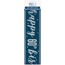 Blue/Silver Glitz Age 60 Happy Birthday Foil Banner 9ft