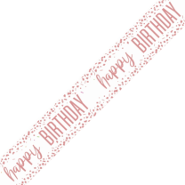 Happy Birthday Rose Gold Confetti 9ft Banner
