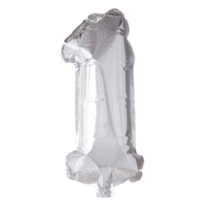 16" Silver No. 1 - Number Foil Balloon