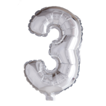 16" Silver No. 3 - Number Foil Balloon