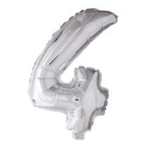 16" Silver No. 4 - Number Foil Balloon
